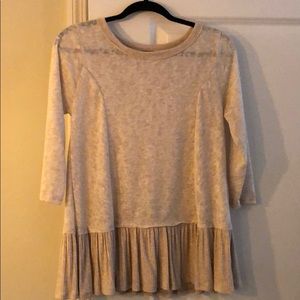 Boutique Tan Flowy Blouse